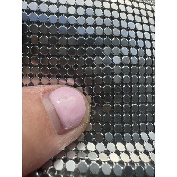 Vintage1970/80s Neiman Marcus mirrored silver chainmail clutch rhinestones glam - Picture 11 of 14